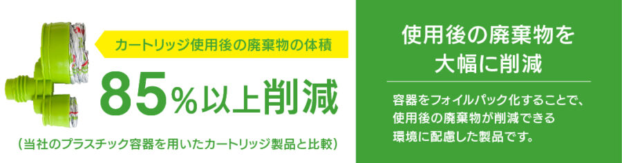 使用後の廃棄物を大幅に削減 イメージ